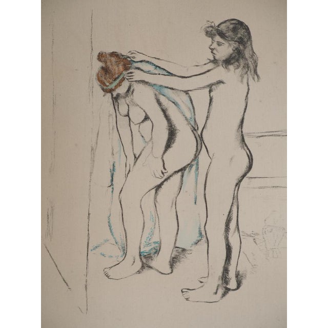 Modern Suzanne Valadon, The Toilette: Girls Drying Themselves, Signed Lithograph For Sale - Image 3 of 8
