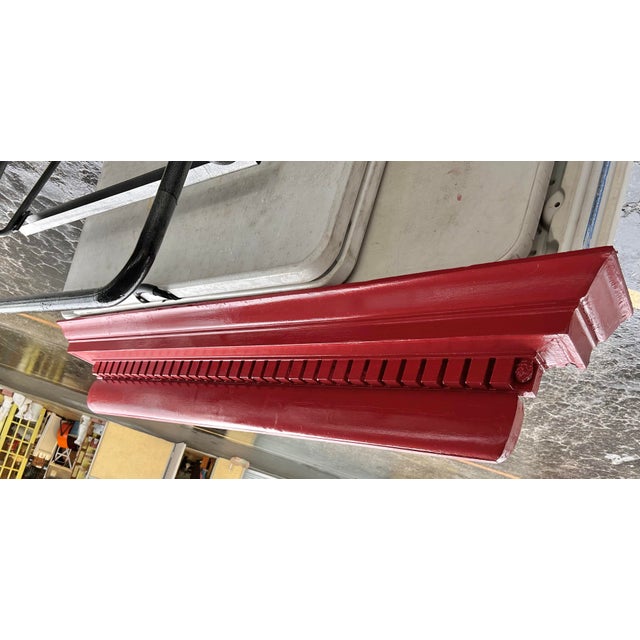 Modern Vintage Mantel Shelf Painted Red For Sale - Image 3 of 9