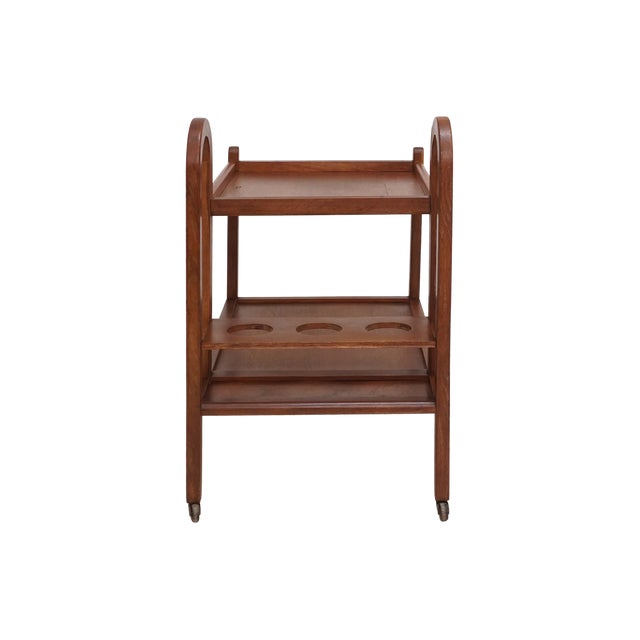 Mid-Century Modern Midcentury Teak Rolling Bar Cart For Sale - Image 3 of 10