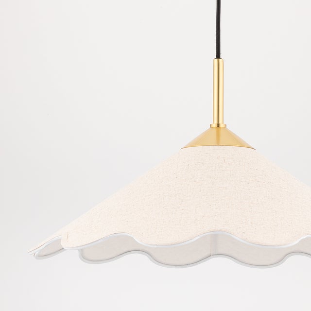 Traditional Mitzi Sodsai 20 in. 1 Light Pendant in Aged Brass Finish For Sale - Image 3 of 10