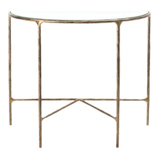 Jessa Forged Metal Console Table - Brass For Sale