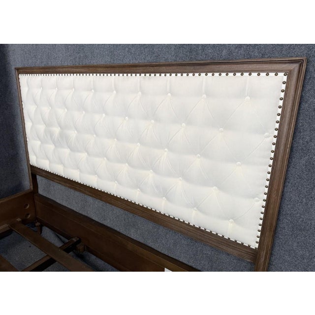 2020s Restoration Hardware Maison Collection Fabric Diamond-Tufted California King Bed Frame For Sale - Image 5 of 14