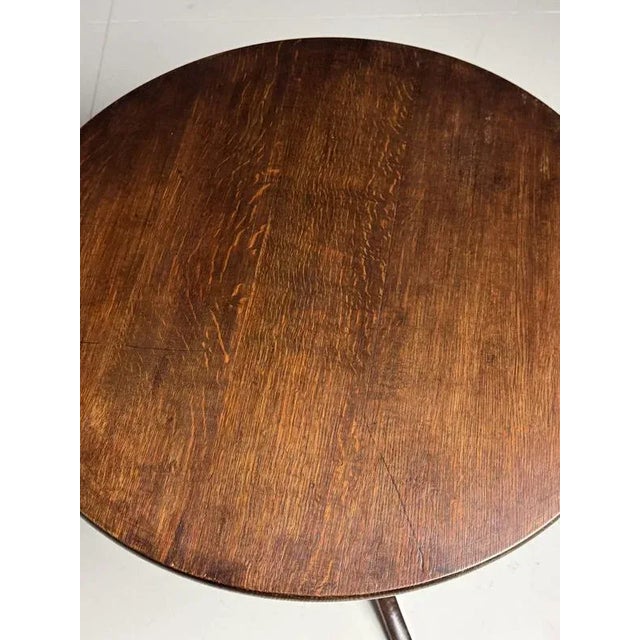 English Tilt Top Folding Table in Oak, 1890s For Sale - Image 6 of 11