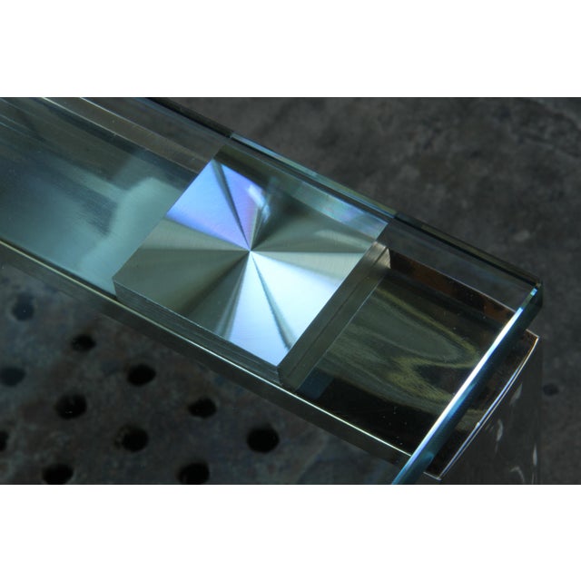 Modern Minimalist Danish Coffee Table in Glass and Polished Chrome, 1990s For Sale - Image 4 of 18