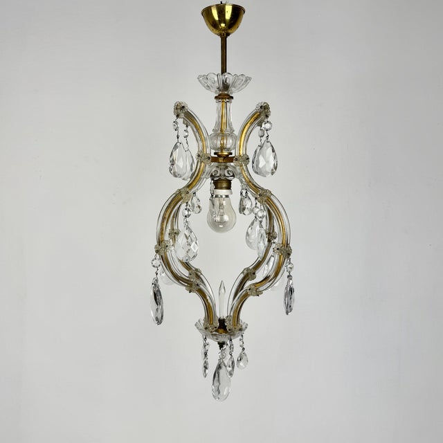 Small Maria Theresa Style Crystal Chandelier from Salviati, Italy, 1930s For Sale - Image 6 of 12