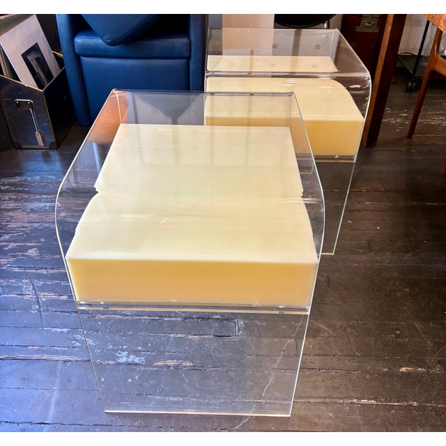 1970s Unique Pair of Lucite Nightstands For Sale - Image 12 of 16