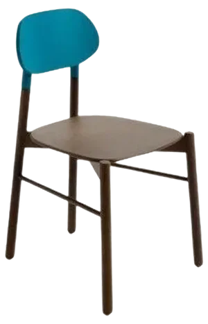 Turquoise Bokken Chair in Beech Structure with Lacquered Back by Colé Italia