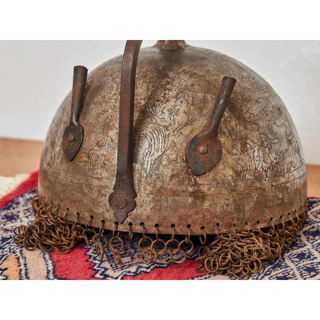 19th Century Battle Helmet with Engraving and Ring Suspension For Sale - Image 4 of 8