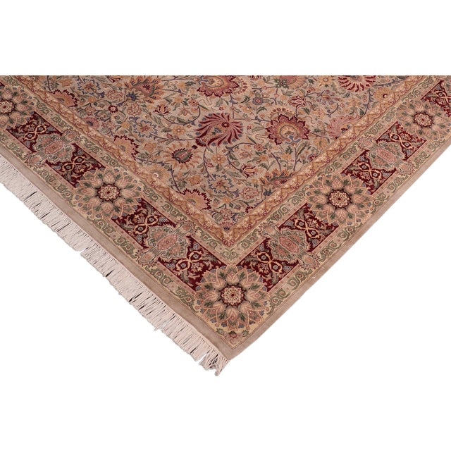 Shabby Chic Shabby Chic Floral Pak-Persian Gray/Red Wool Rug - 8'2'' X 10'4'' For Sale - Image 3 of 9