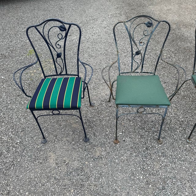 Massive Salterini Wrought Iron Glass Patio Dining Set For Sale - Image 10 of 11