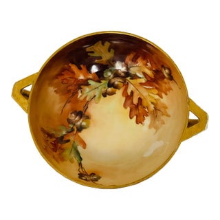 Antique Limoges Painted Centrepiece Bowl For Sale