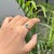 VRJewels 14k Gold Three-Stone Natural Emerald Pear Diamond Ring Size 4 For Sale - Image 9 of 18