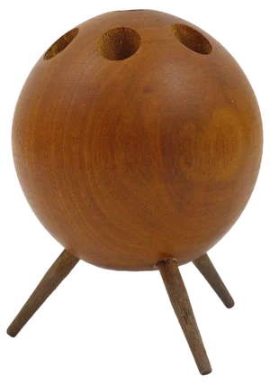 Walnut Ball Tripod Candleholder, Austria, 1950s