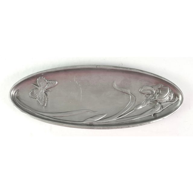 Lenox 1990s Lenox-“Butterfly Meadow Collection” Aluminum Alloy, Oval Serving Tray For Sale - Image 4 of 8
