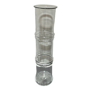 1970s Don Shepherd for Blenko No. 7727l “Bamboo” Crystal Glass Floor Vase For Sale