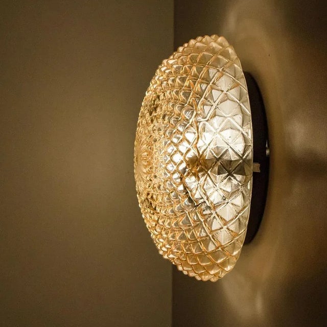 Amber Glass Flush Mount or Wall Light, Germany, 1960s For Sale - Image 11 of 13