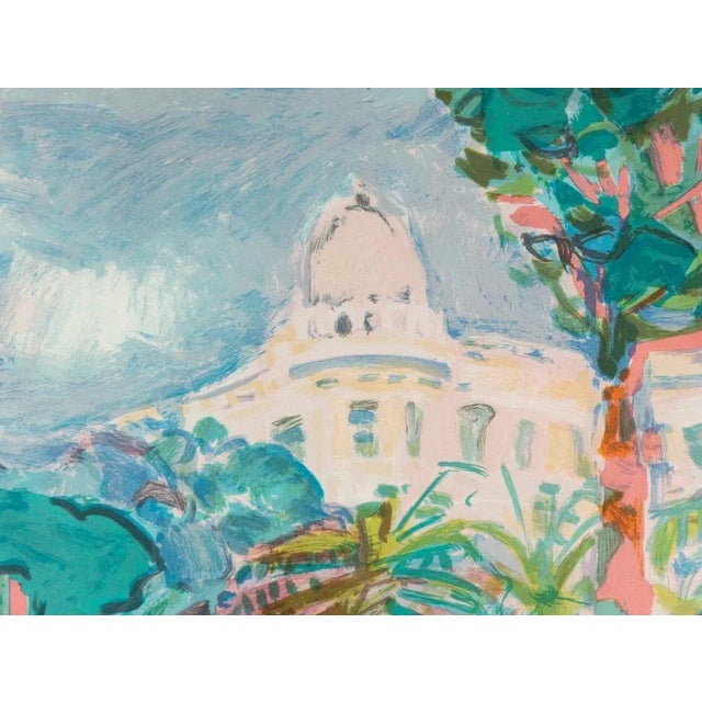 1960s Harbor Promenade, Color Lithograph For Sale - Image 5 of 11