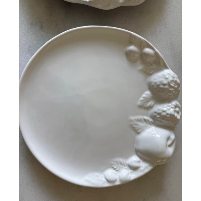 Pair of Vintage Italian Ceramic Fruit Plates For Sale - Image 4 of 7