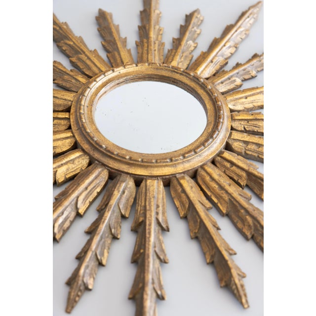 Antique French Giltwood Sunburst Mirror For Sale - Image 4 of 11