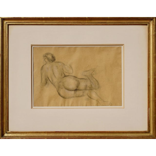 Aristide Maillol (Fr, 1861-1944) A very large original charcoal drawing by Aristide Maillol verified by Olivier Lorquin,...