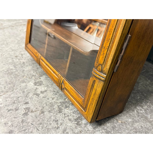 Chinoiserie Wood Wall Mount Curio Cabinet, Vintage For Sale - Image 9 of 12