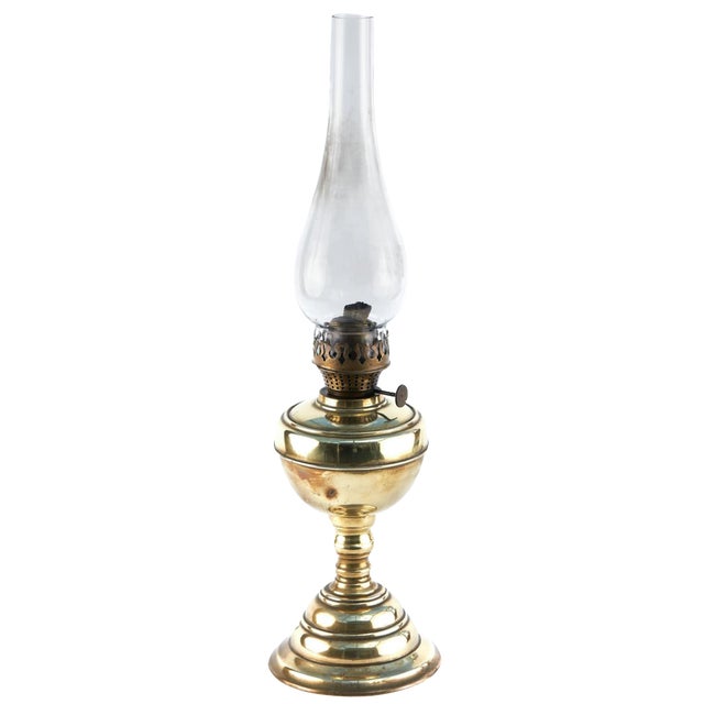 Antique Brass Oil Lamp, 1900s For Sale