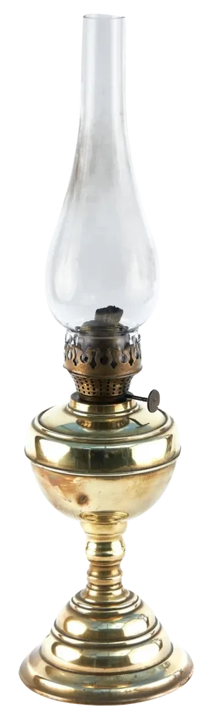 Antique Brass Oil Lamp, 1900s