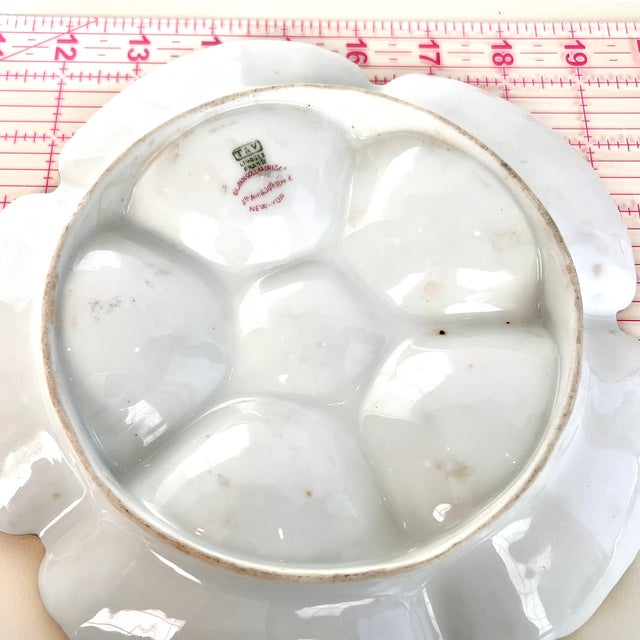 Antique Limoges Porcelain Oyster Plate With Gold Gilt Details For Sale - Image 14 of 16