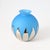 Spherical Blue Frosted Glass Vase with Silver Mirror Decoration, 1940s For Sale - Image 3 of 8