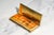Metal Heavy Antique Meriden Stamp Box Gold Gilt Desk Paperweight Accessory Home Office Decor For Sale - Image 7 of 13