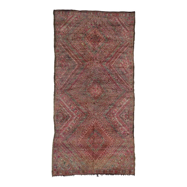 Vintage Beni MGuild Moroccan Rug - 06'05 X 13'00 For Sale