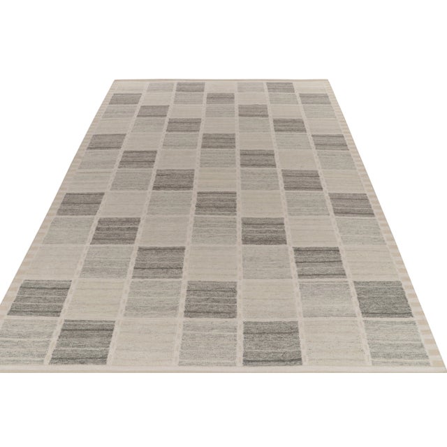 Mid-Century Modern Freya Geometric Rug by Celerie Kemble for Chairish in Gray, 12'x15' For Sale - Image 3 of 8
