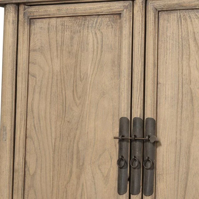 Wood Large Tapered Natural Elm Cabinet For Sale - Image 7 of 12