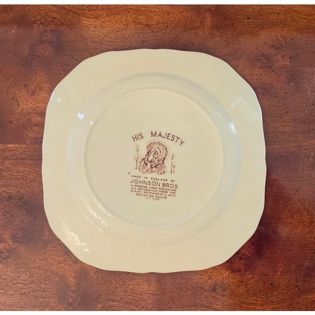 Johnson Brothers Vintage Johnson Brothers His Majesty Square Dessert/Salad Plate England For Sale - Image 4 of 9