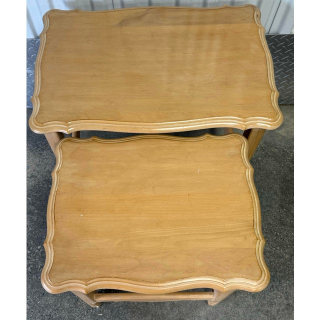 Tan Ethan Allen Country French Style Nesting Tables - a Pair For Sale - Image 8 of 10
