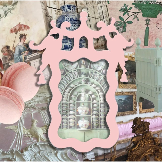 Contemporary Fleur Home x Aldous Bertram Rococo Mirror in Authentic Pink, 22x30 For Sale - Image 3 of 3