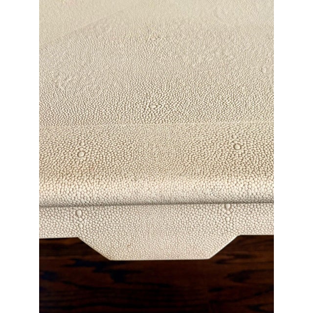 Wood 1970s Embossed Leather Square Table Karl Springer For Sale - Image 7 of 15