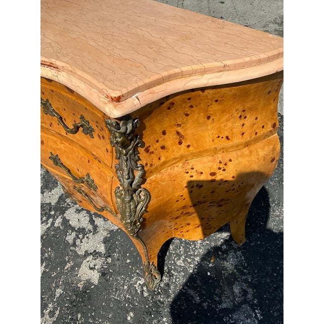 Chocolate Vintage Regency Burl and Ormolu Commode For Sale - Image 8 of 12