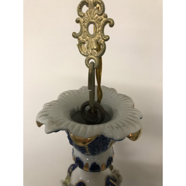 Vintage French Porcelain Flower Chandelier For Sale - Image 12 of 18