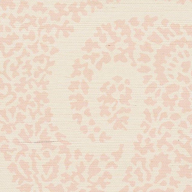 Mid-Century Modern Sample - Schumacher Ambala Paisley Sisal Wallpaper in Blush For Sale - Image 3 of 5