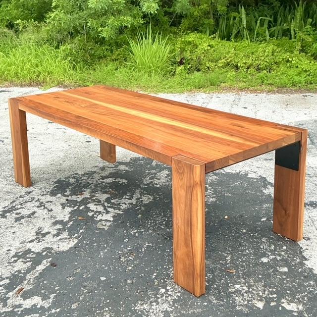 Wood Vintage Boho Custom Plank Dining Table For Sale - Image 7 of 11