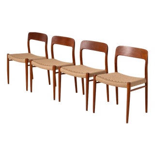 Model 75 Dining Chairs in Teak by Niels Otto (N. O.) Møller for J.L. Møllers, Denmark, 1960s, Set of 4 For Sale