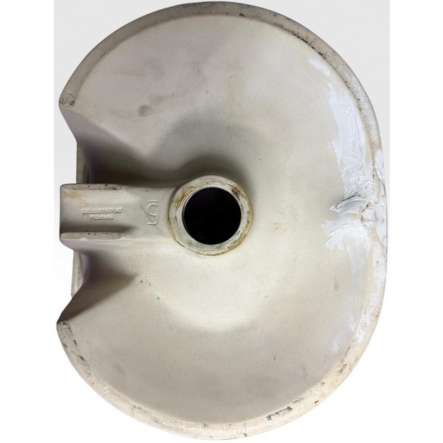 Vintage Sherle Wagner Scalloped White Porcelain Drop-in Sink Basin Fluted Hollywood Regency For Sale - Image 9 of 15