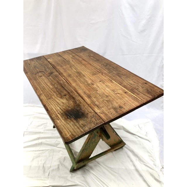 Antique French Hand Crafted Trestle Table For Sale - Image 11 of 13