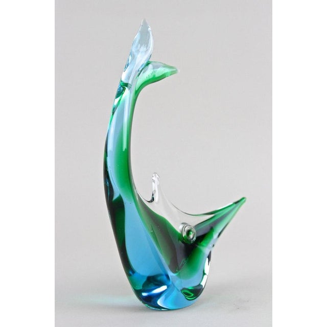 Mid-Century Murano Glass Fish Sculpture in Blue and Green Tones, Italy, 1970 For Sale - Image 6 of 18