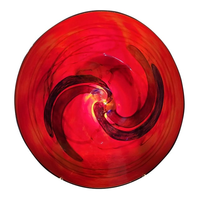 Late 20th Century Ioan Nemtoi Large Art Glass Plate For Sale