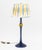 John Hutton for Donghia Murano Glass Lamp, blue column with yellow globe detail, blue and yellow Ikat lampshade. 27.5" H x...