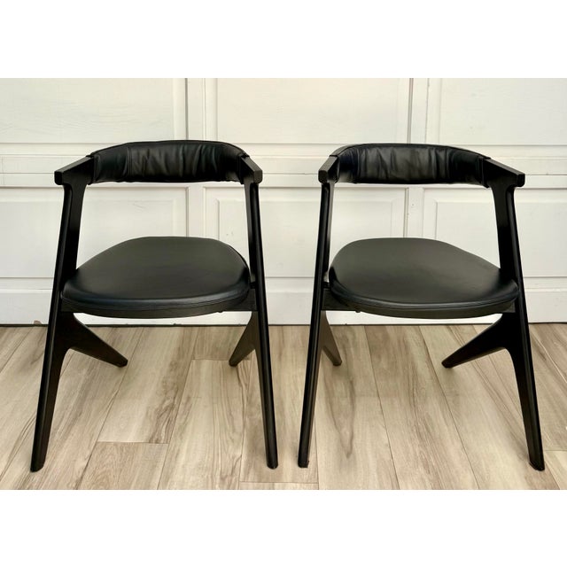 Tom Dixon “Slab” Dining Chairs With Black Leather Seats & Back Pads - Set of 4 For Sale - Image 14 of 15
