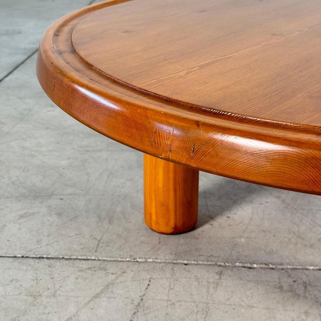 Round Pine Coffee Table by Charlotte Perriand for Les Arcs, France, 1960s For Sale - Image 10 of 18