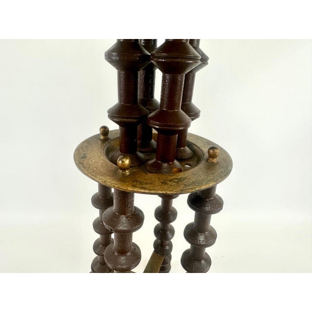 Antique Victorian Folk Art Wood Spool Side Table For Sale - Image 9 of 18